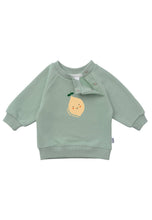 Load image into Gallery viewer, Sweatshirt in schilf mit Print "Zitrone": 74/80