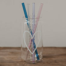 Load image into Gallery viewer, Strohhalme gedreht aus Glas 20cm Rosa im 4er Set
