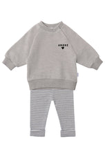 Load image into Gallery viewer, 2tlg. Set mit Sweatshirt in grau "amore" und Leggings: 62/68
