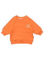Load image into Gallery viewer, 2tlg. Set mit Sweatshirt orange "Smiley" und Leggings: 98/104