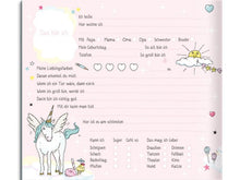 Lade das Bild in den Galerie-Viewer, Freundebuch "Meine Freunde Einhorn"