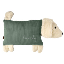 Lade das Bild in den Galerie-Viewer, Kuschelhund - Altgrün mit Stick