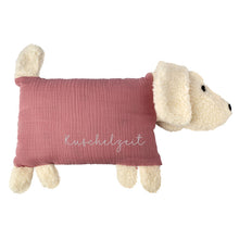 Lade das Bild in den Galerie-Viewer, Kuschelhund - Altrosa mit Stick
