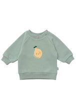 Lade das Bild in den Galerie-Viewer, Sweatshirt in schilf mit Print "Zitrone": 74/80
