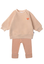 Lade das Bild in den Galerie-Viewer, 2tlg. Set mit Sweatshirt "Herz" und Leggings: 62/68
