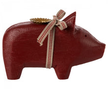 Lade das Bild in den Galerie-Viewer, Schwein Kerzenhalter, Klein - Rot
