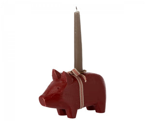 Schwein Kerzenhalter, Klein - Rot