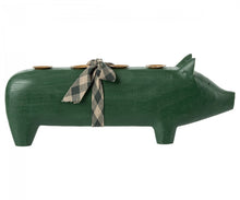 Lade das Bild in den Galerie-Viewer, Schwein Kerzenhalter, Groß - Dunkelgrün
