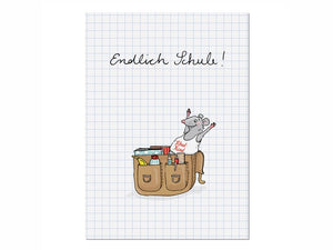 Postkarte "Endlich Schule"