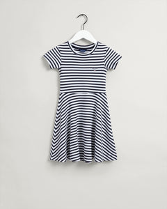 GANT D1 Striped Jersey Dress - evening blue