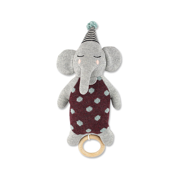 Strickspieluhr Elefant mit Hütchen