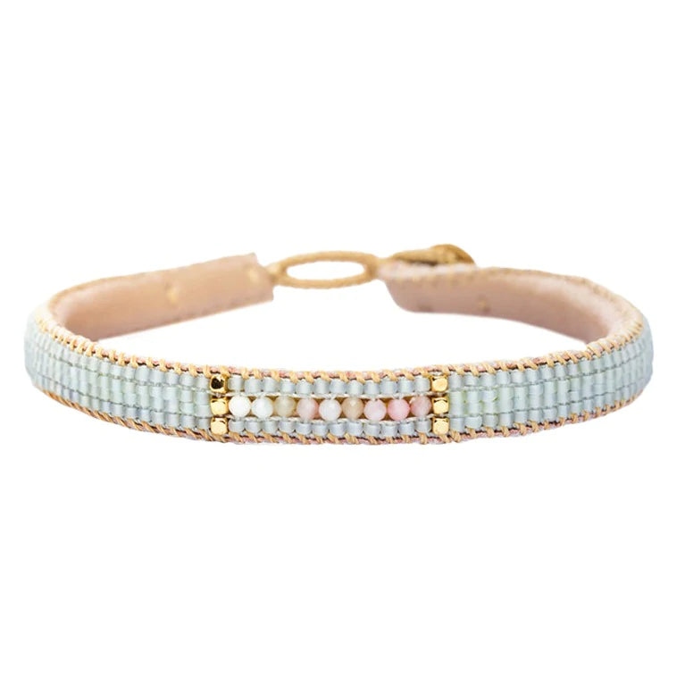 Stone Line Armband - soft blue