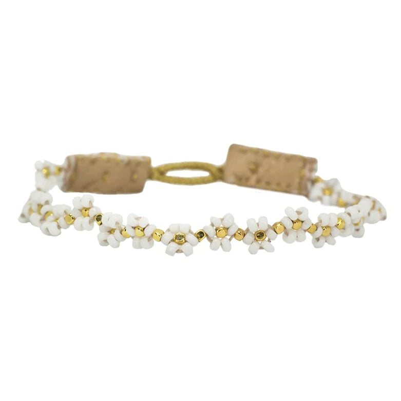 Cap Flower Armband - white