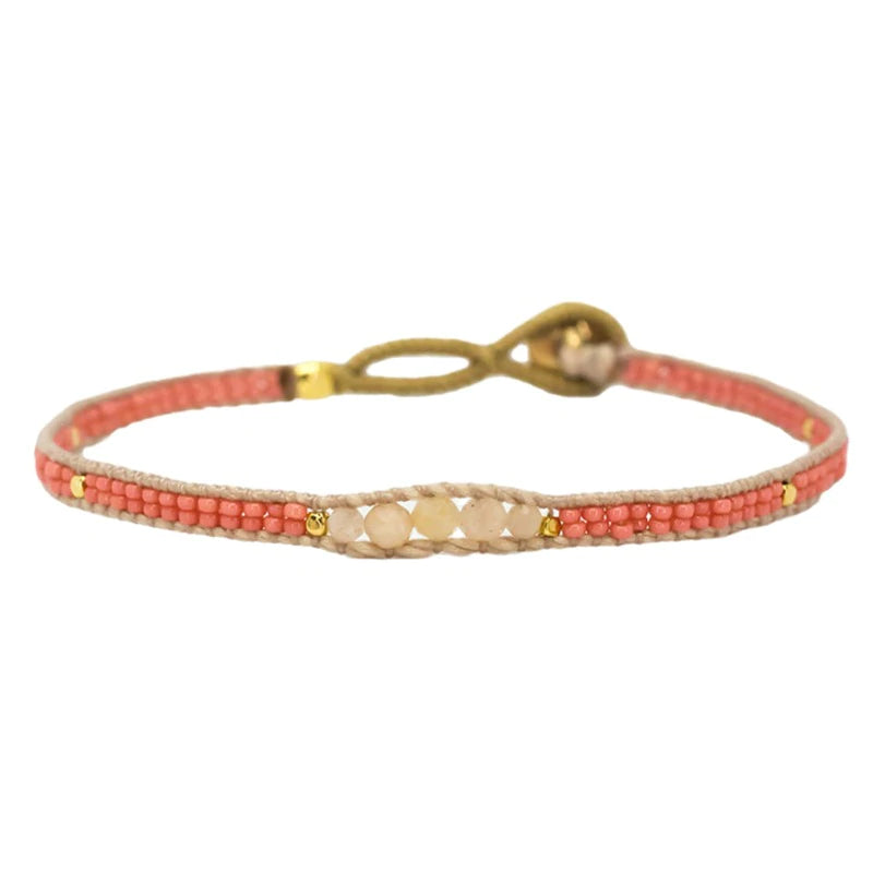 Jill 5 Stone Armband - watermelon