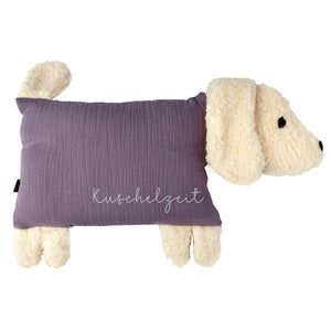 Kuschelhund - Mauve mit Stick