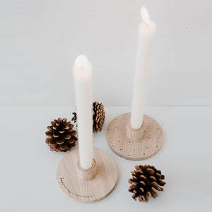 Kerzenständer Happiness aus Eiche