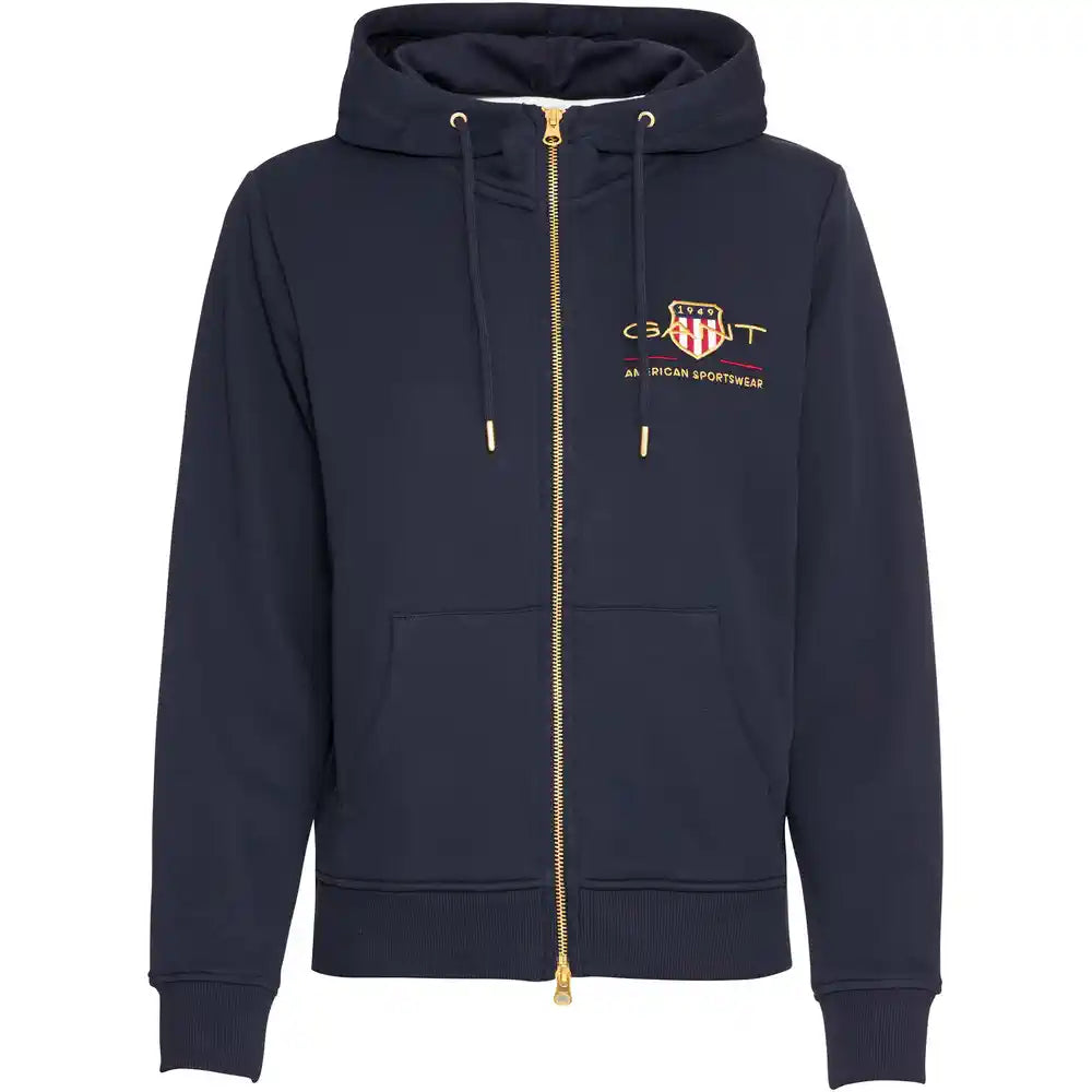 Med Archive Shield Zip Hoodie - blau