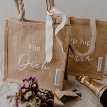 Lade das Bild in den Galerie-Viewer, Mini Jute Shopper Hurra im 2er Set
